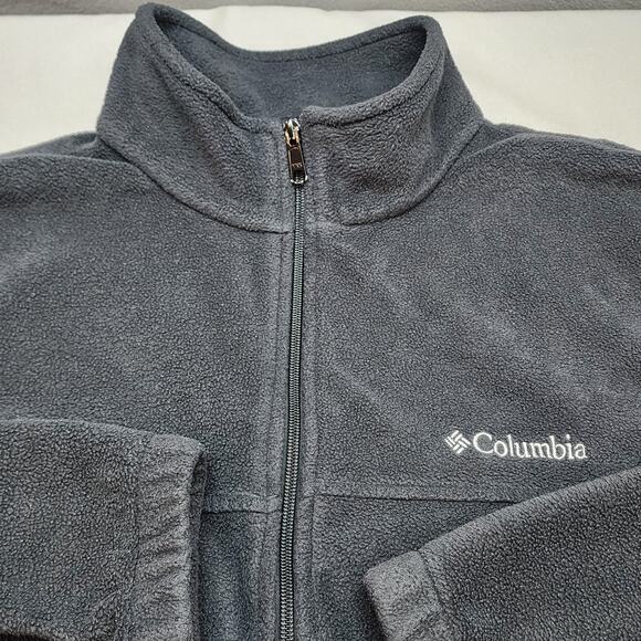 Columbia Full Zip Fleece Jacket Men’s Size XXL Black Pockets Draw Waist - Picture 4 of 7